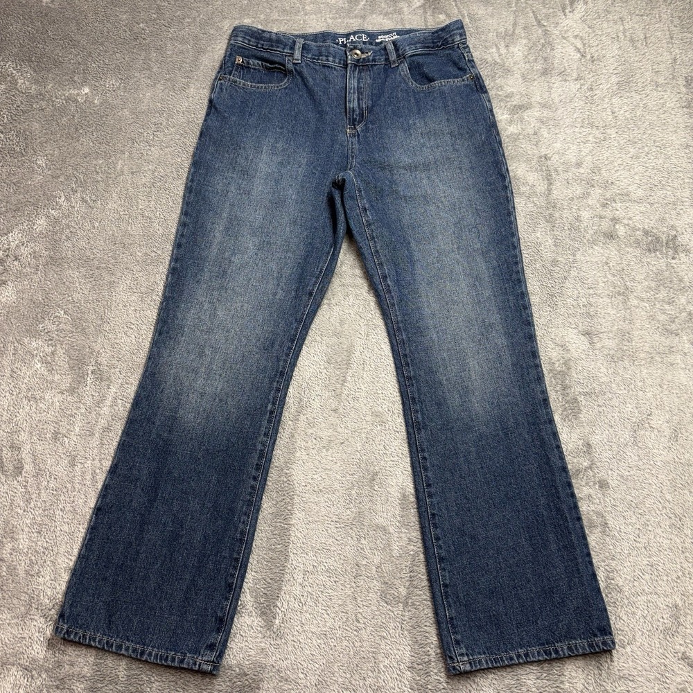 The Children's Place Girls Bootcut Jeans Size 14 Regular Wash Blue Denim
